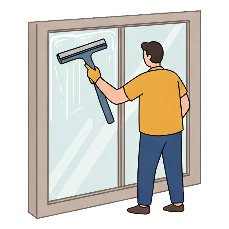 wipe the glass แปลว่า เช็ดกระจก