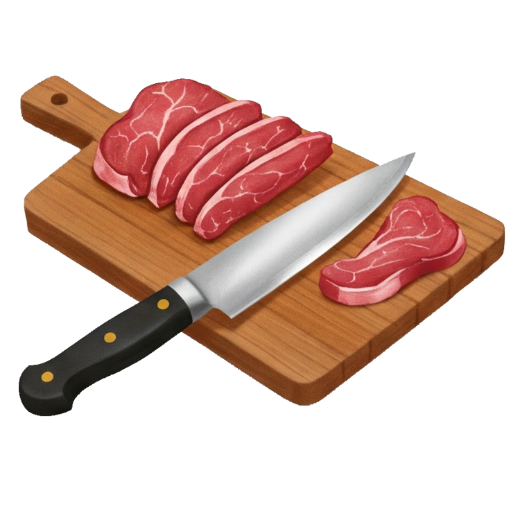 chop up meat แปลว่า สับเนื้อ