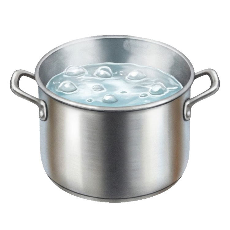 boil in hot water แปลว่า ต้มในน้ำเดือด