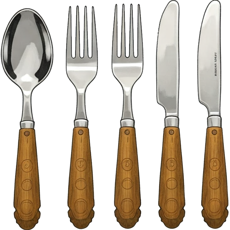 cutlery set แปลว่า ชุดช้อนส้อม