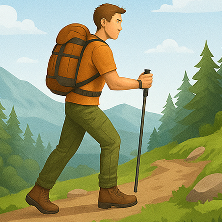 hiking แปลว่า การเดินเขา