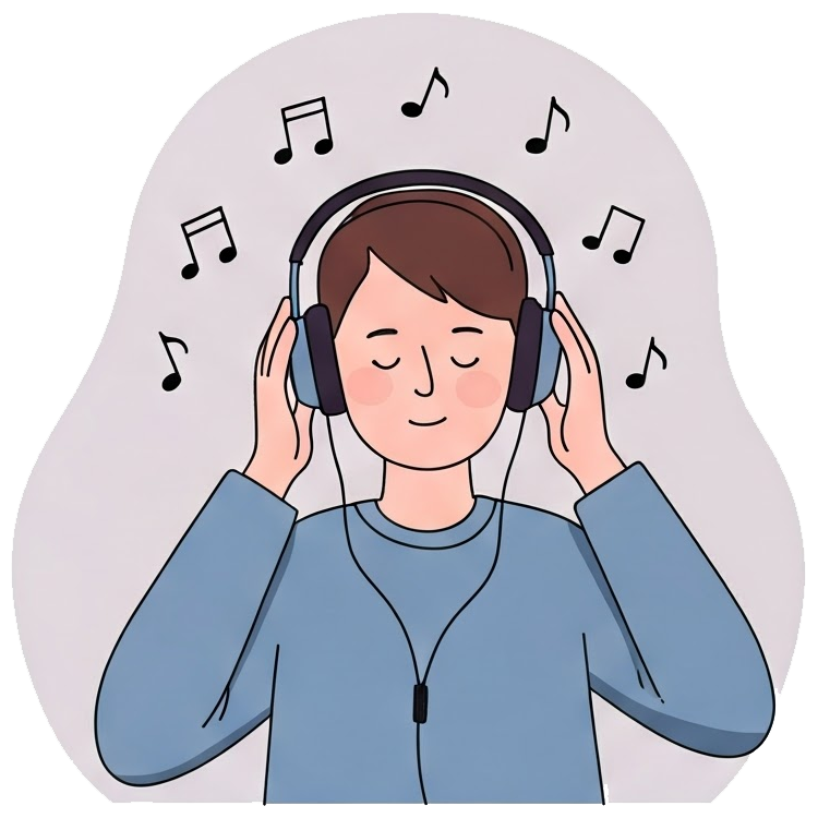 listen to music แปลว่า ฟังเพลง