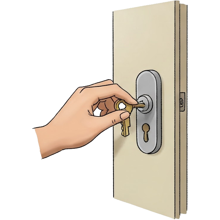 lock the door แปลว่า ล็อคประตู