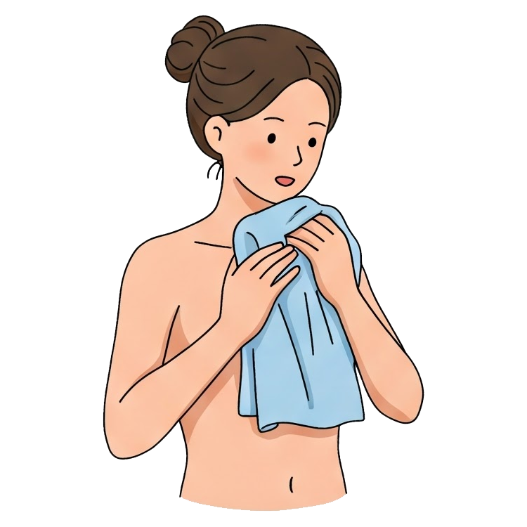 dry my myself แปลว่า เช็ดตัว