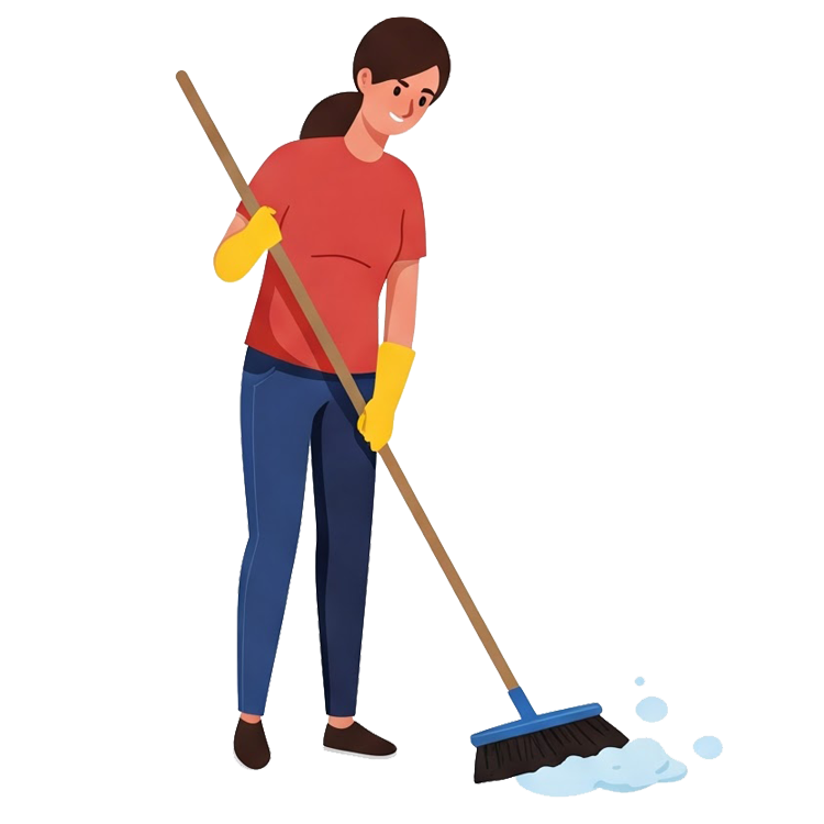 sweep the floor แปลว่า กวาดบ้าน