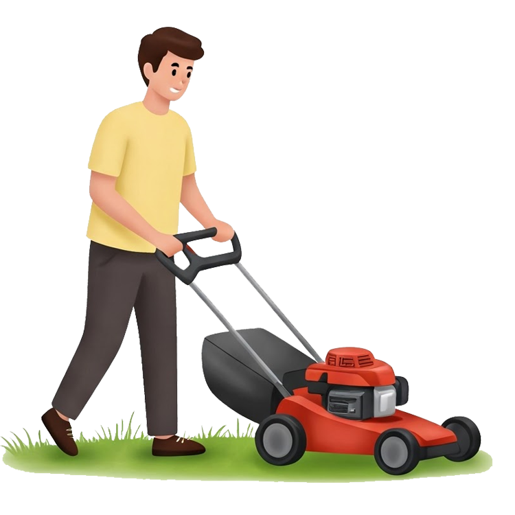 cut the grass แปลว่า ตัดหญ้า