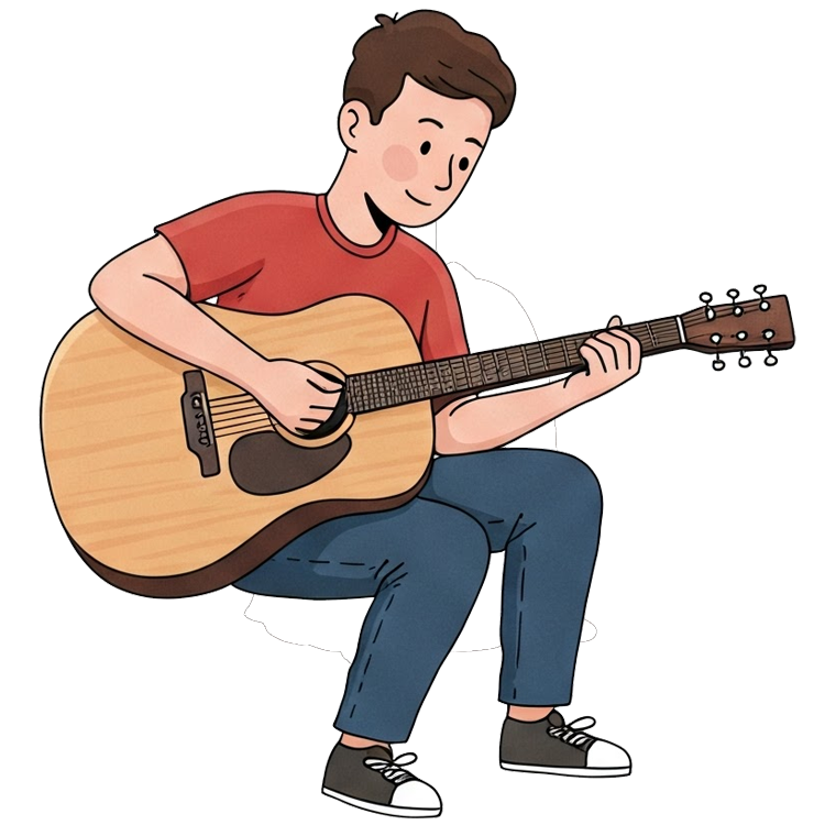 play the guitar แปลว่า เล่นกีตาร์