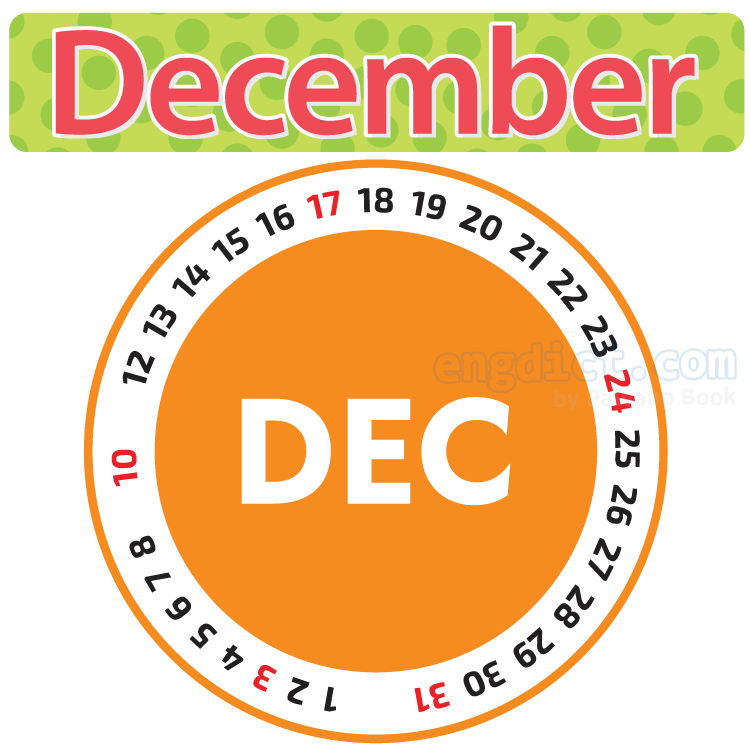 December แปลว่า เดือนธันวาคม