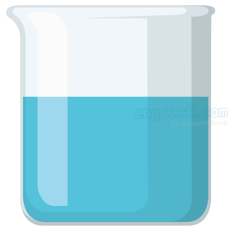 beaker แปลว่า ถ้วยที่ใช้ในห้องทดลอง