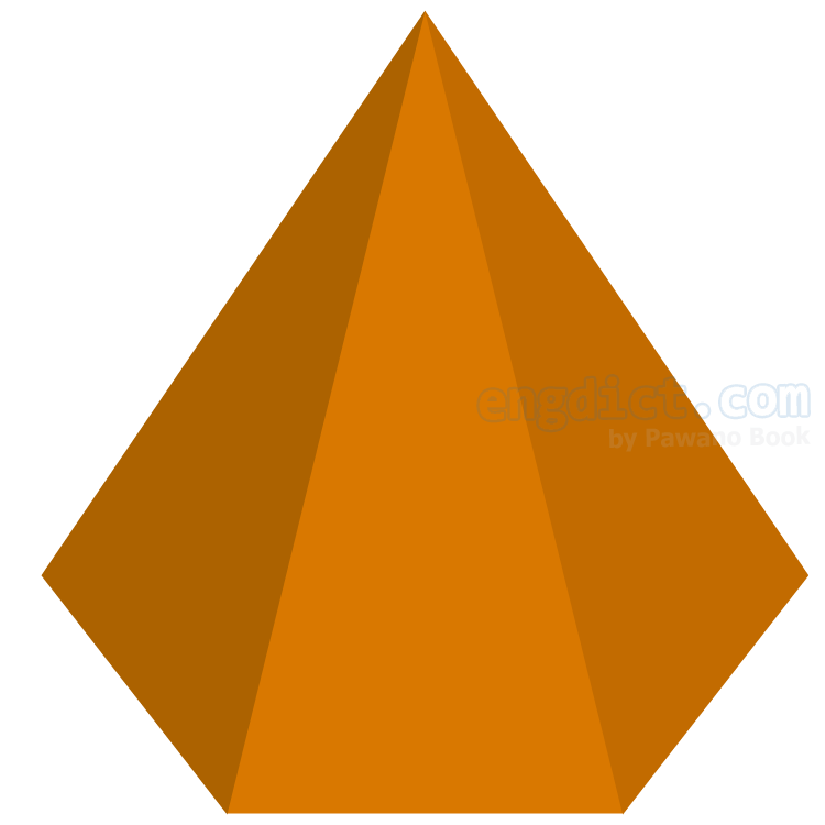 hexagonal pyramid แปลว่า พีระมิดหกเหลี่ยม