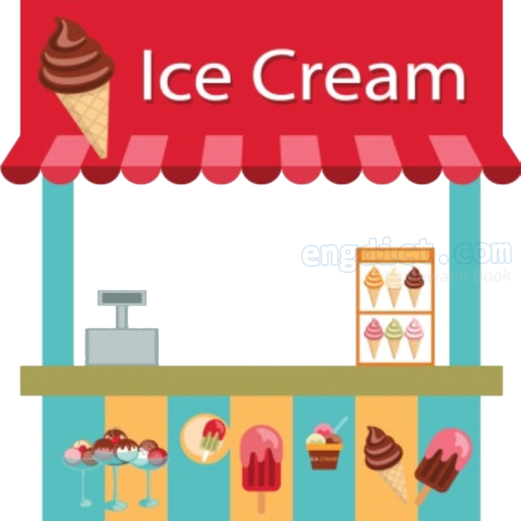 ice cream shop แปลว่า ร้านขายไอศครีม