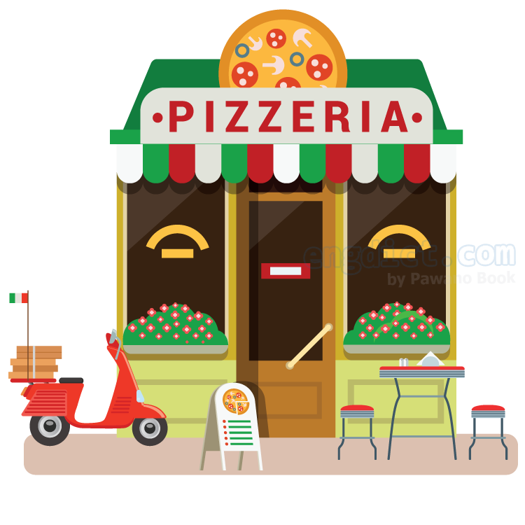 pizzeria แปลว่า ร้านขายพิซซ่า
