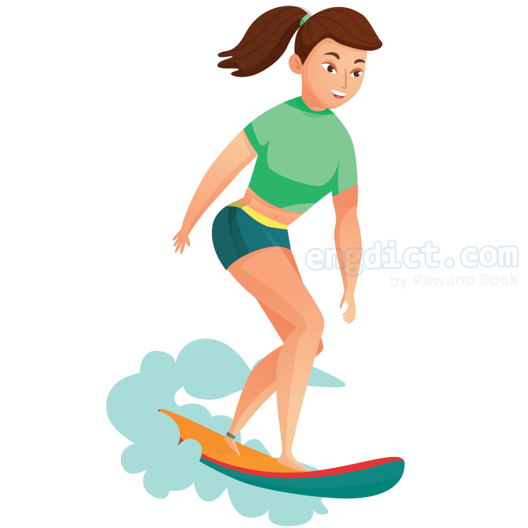 surfing แปลว่า กีฬาเล่นกระดานโต้คลื่น