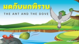 นิทานมดและนกพิราบสองภาษา พร้อมศัพท์อังกฤษและข้อคิดสอนใจ